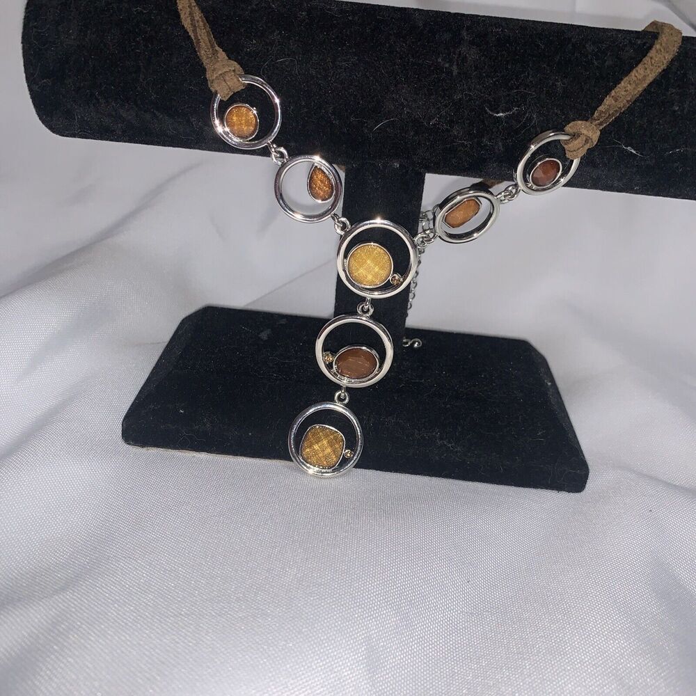 Lia Sophia Round Crystal Y-Drop Pendant Necklace 16" - Picture 8 of 9